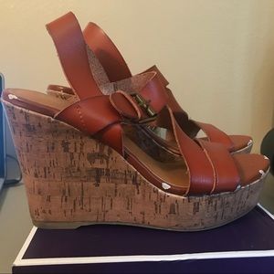 Mossimo 7.5 ( Used Twice) Brown Wedges .
